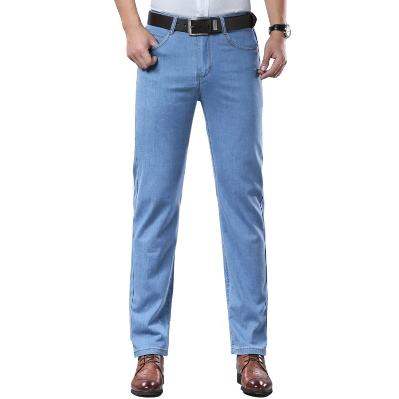 2026  New In Summer Thin Jeans Men's Loose Lightweight High Quality Straight Trendy Versatile Long Pants