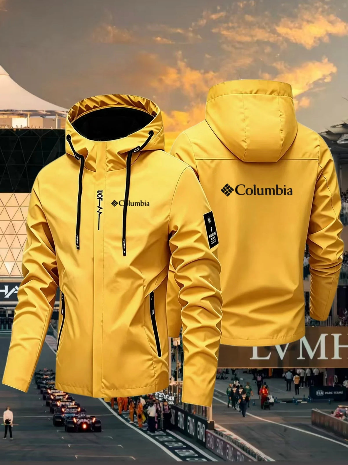 2026 Men's Waterproof Hooded Lightweight Cycling Printed Jacket, Street Style Outdoor Hiking Windproof Casual Coat