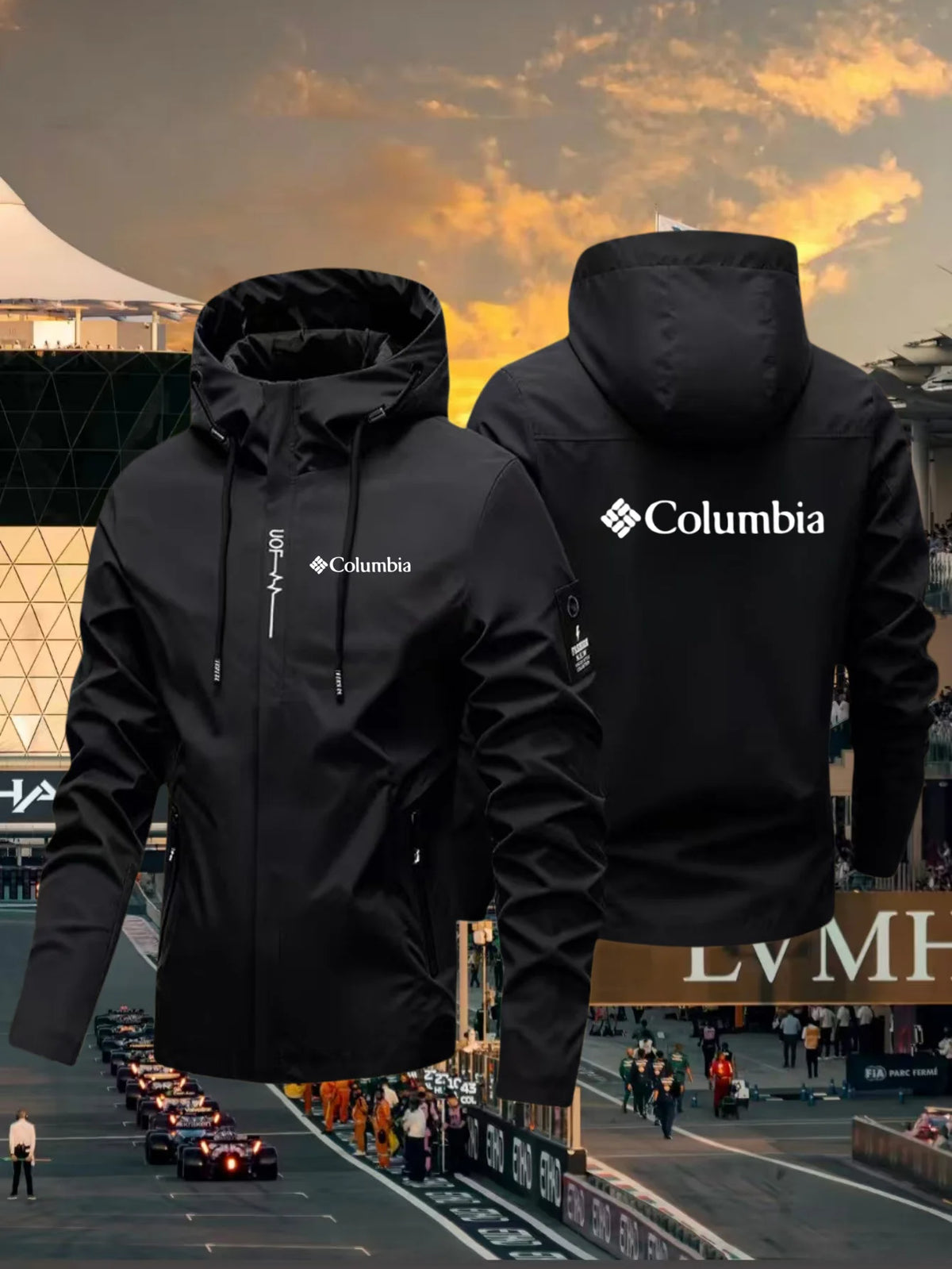 2026 Men's Waterproof Hooded Lightweight Cycling Printed Jacket, Street Style Outdoor Hiking Windproof Casual Coat