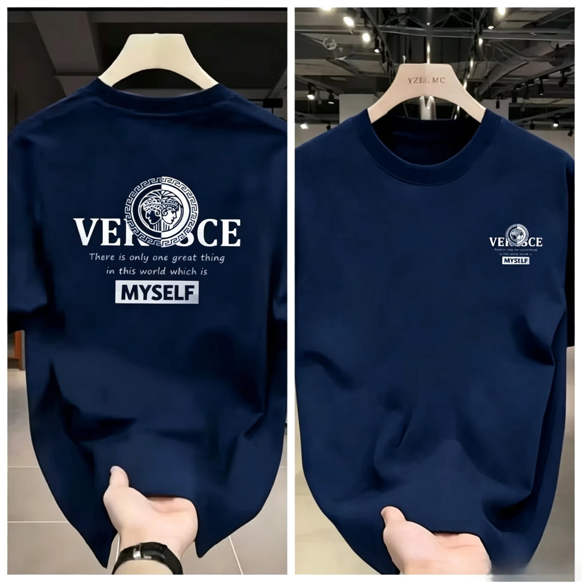 2026 Trendy Brand Printed Shirt Summer High-end Light Luxury Men's and Women's Silk Cotton Short-sleeved T-shirt Trendy Shirts