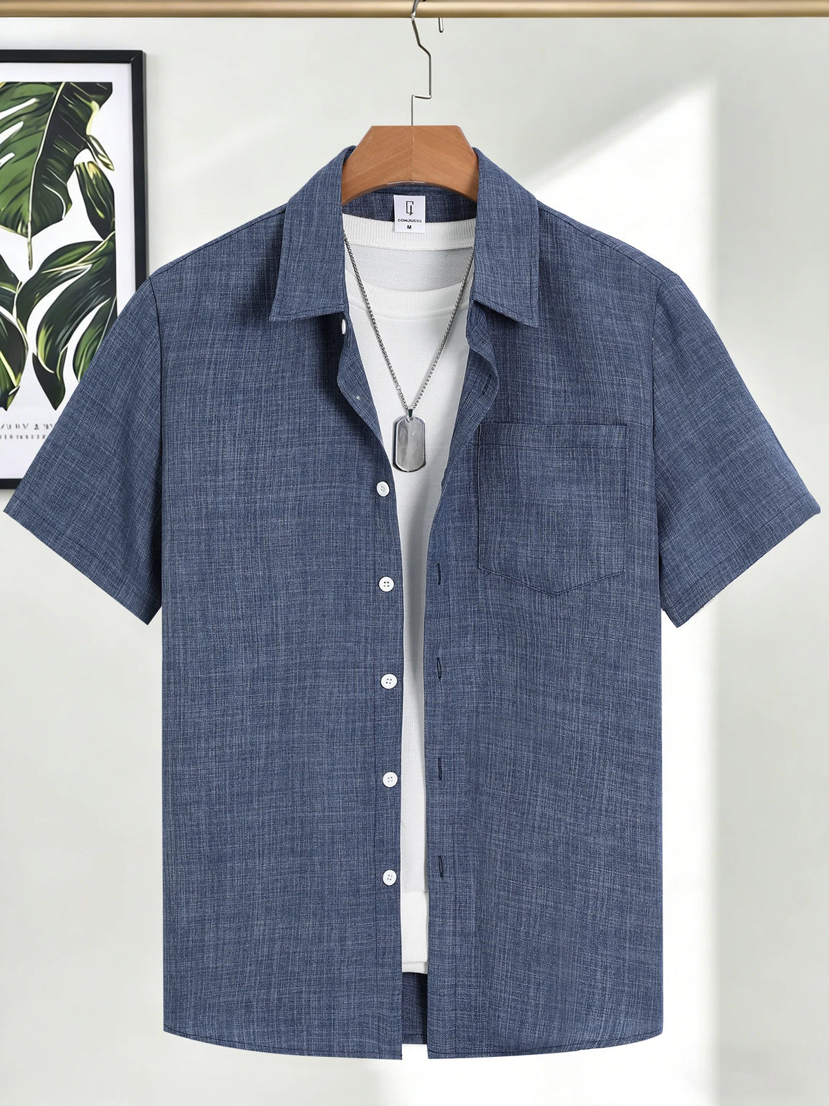 Men's Casual Linen Short Sleeve Shirts Drip Outfits Man Outfit Set Designer Cheap Clothing Summer Tops For Man