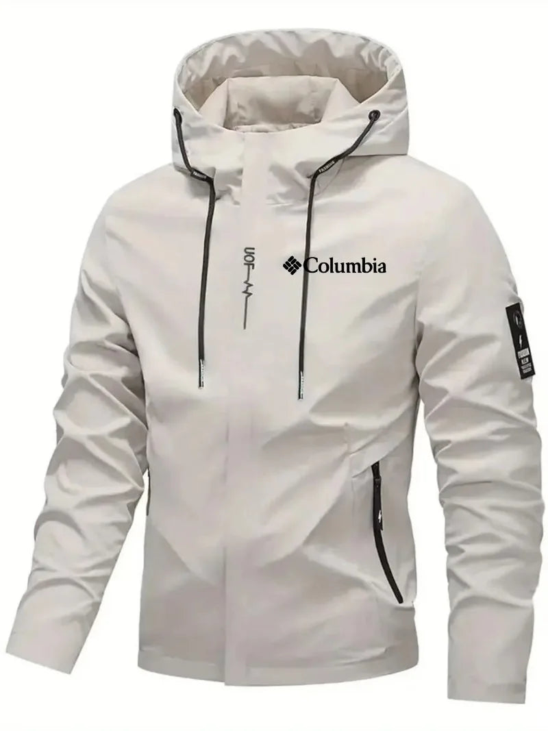 2026 Men's Lightweight Waterproof Hooded Spring/Autumn Cycling Jacket - Fashion Street Hiking Windproof Outdoor Casual Outerwear