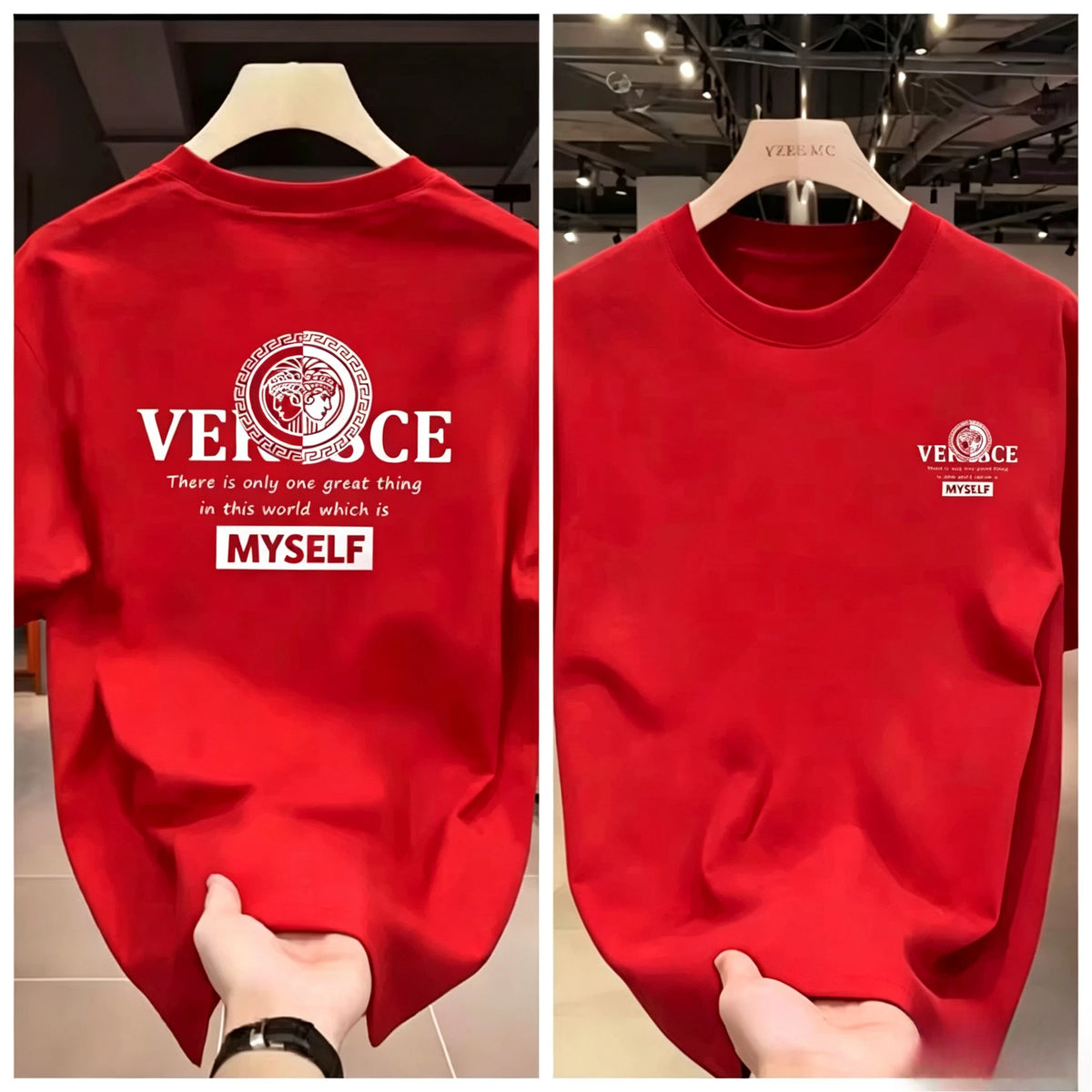 2026 Trendy Brand Printed Shirt Summer High-end Light Luxury Men's and Women's Silk Cotton Short-sleeved T-shirt Trendy Shirts