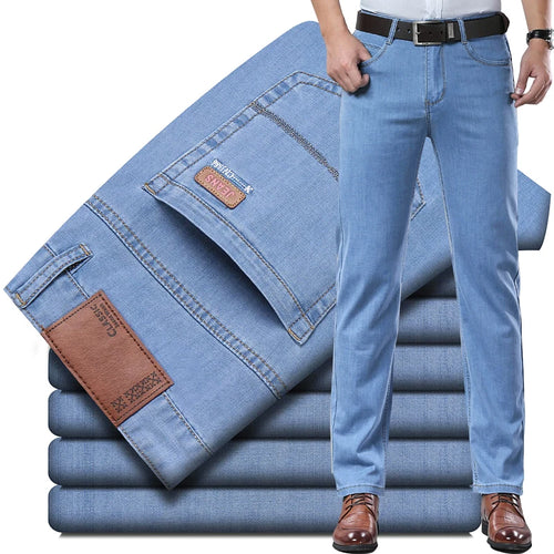 2026  New In Summer Thin Jeans Men's Loose Lightweight High Quality Straight Trendy Versatile Long Pants
