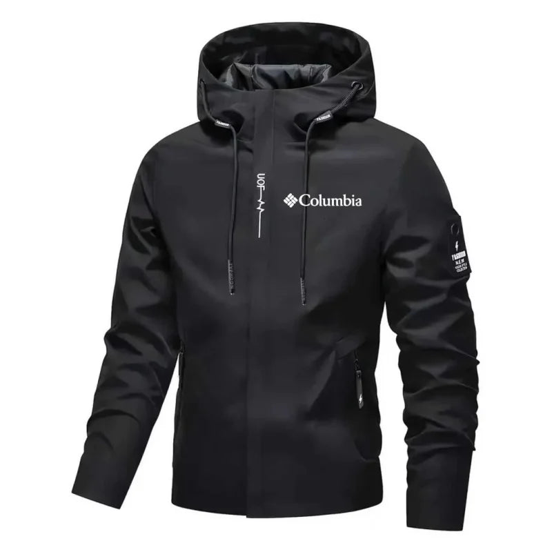 2026 Men's Lightweight Waterproof Hooded Spring/Autumn Cycling Jacket - Fashion Street Hiking Windproof Outdoor Casual Outerwear
