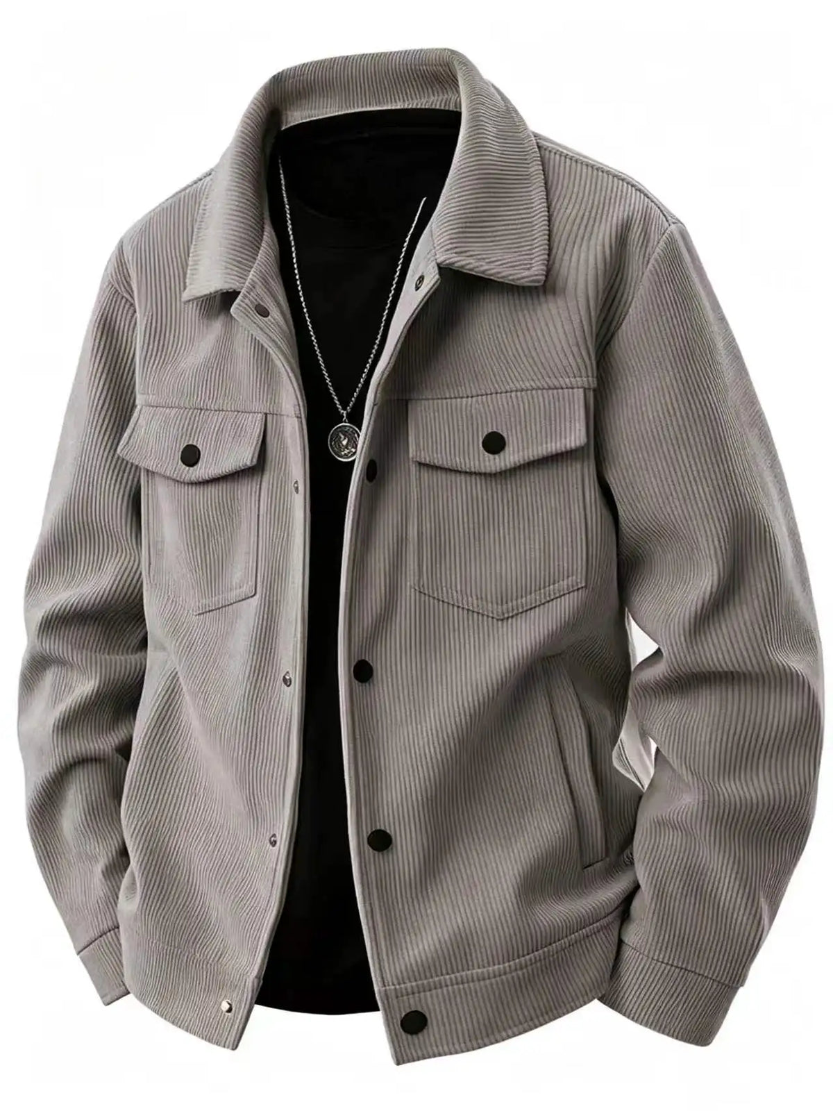 Men's Corduroy Jacket: Classic Collar Design, Multiple Colors Available, Loose Fit Comfortable and Versatile