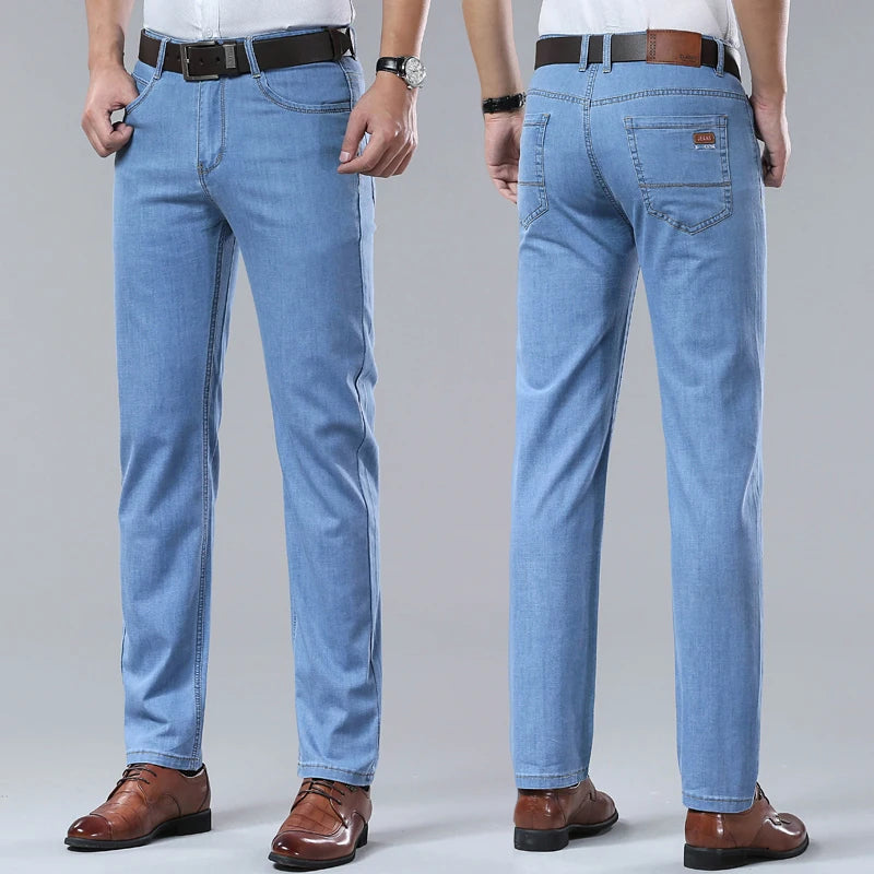 2026  New In Summer Thin Jeans Men's Loose Lightweight High Quality Straight Trendy Versatile Long Pants