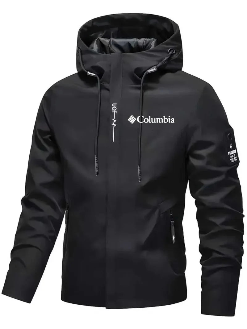 2026 Men's Lightweight Waterproof Hooded Spring/Autumn Cycling Jacket - Fashion Street Hiking Windproof Outdoor Casual Outerwear
