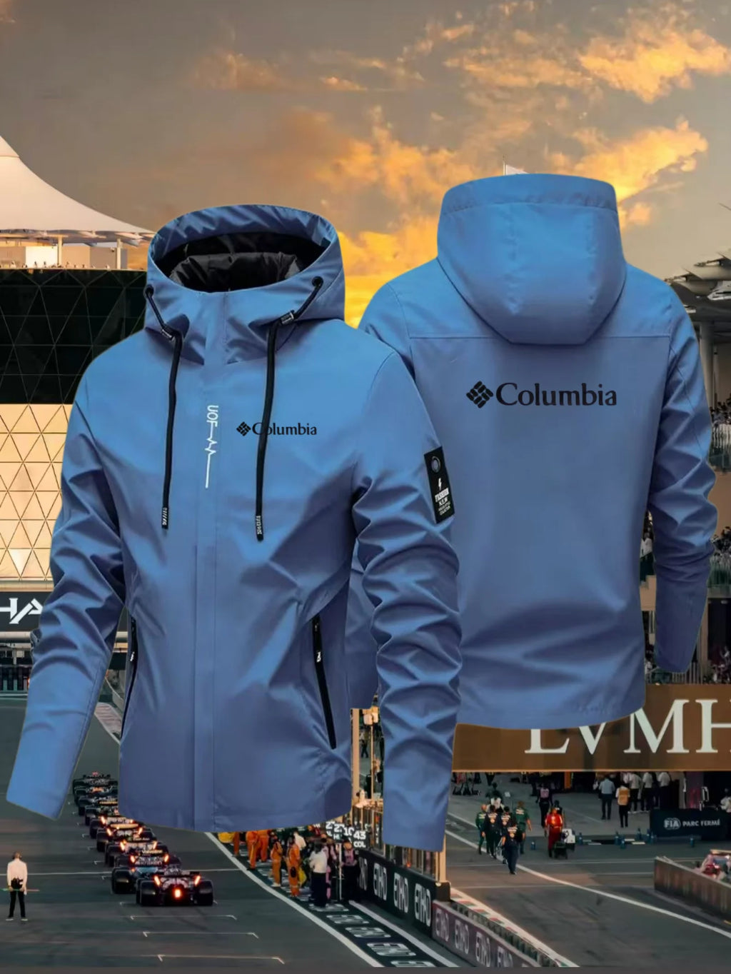 2026 Men's Waterproof Hooded Lightweight Cycling Printed Jacket, Street Style Outdoor Hiking Windproof Casual Coat