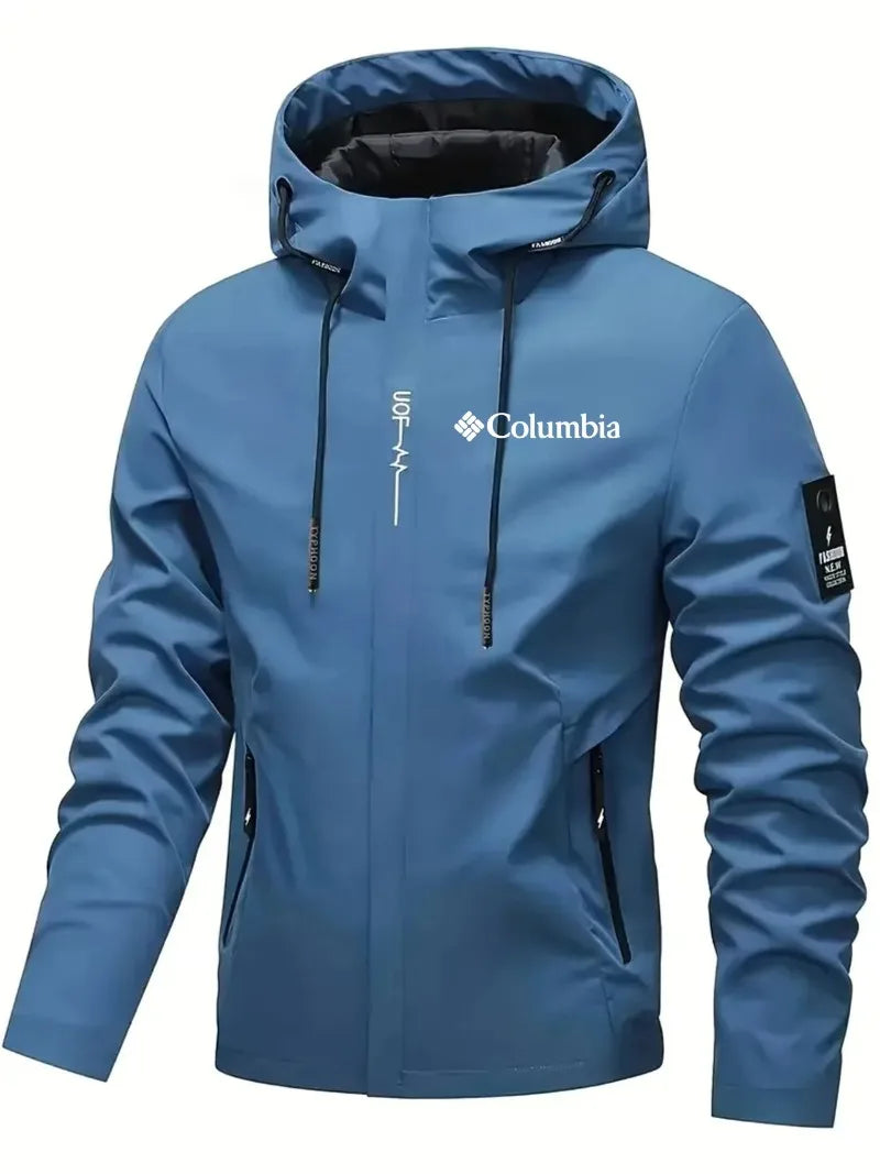2026 Men's Lightweight Waterproof Hooded Spring/Autumn Cycling Jacket - Fashion Street Hiking Windproof Outdoor Casual Outerwear