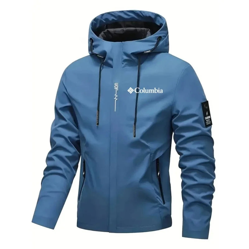 2026 Men's Lightweight Waterproof Hooded Spring/Autumn Cycling Jacket - Fashion Street Hiking Windproof Outdoor Casual Outerwear