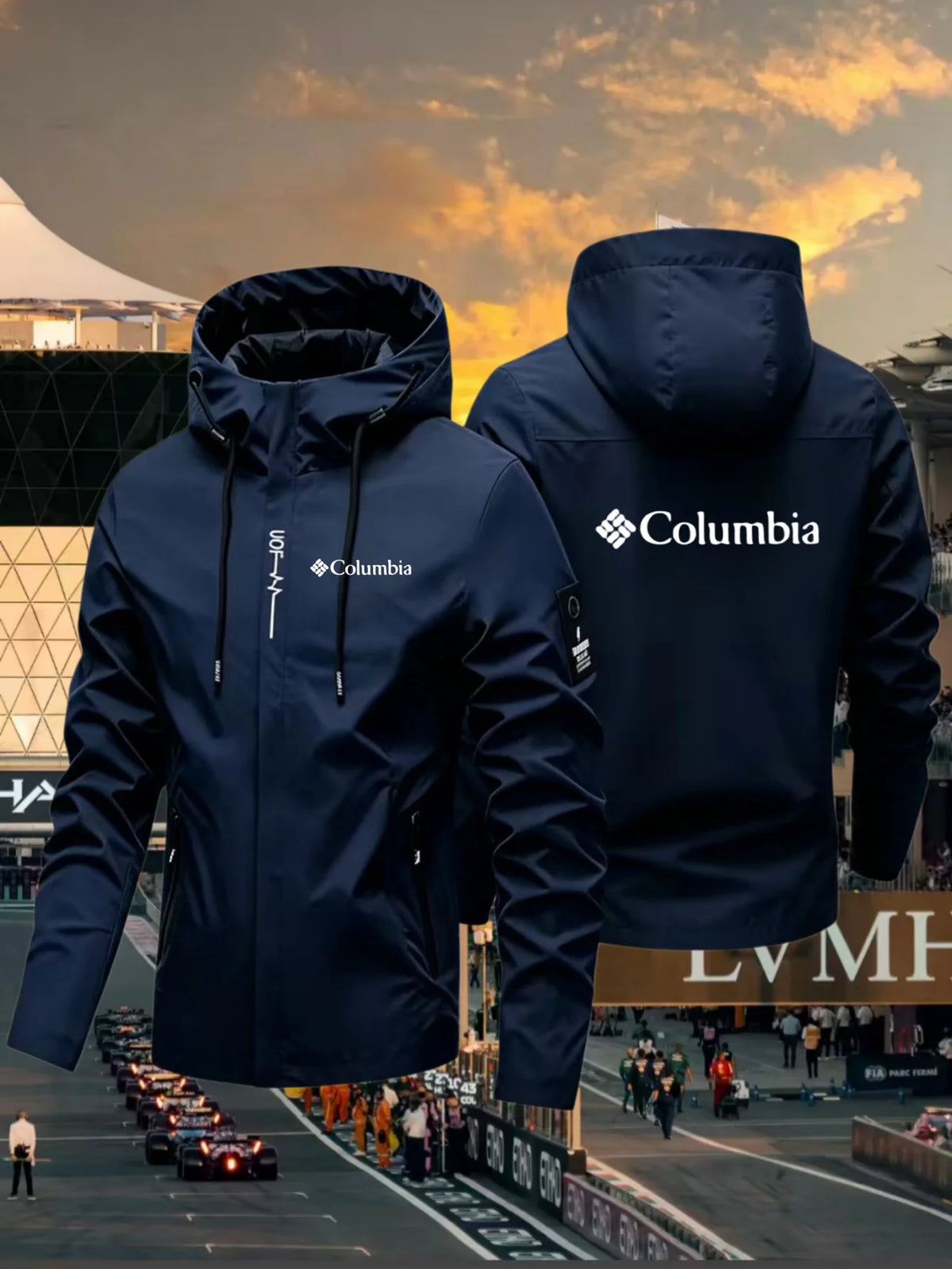 2026 Men's Waterproof Hooded Lightweight Cycling Printed Jacket, Street Style Outdoor Hiking Windproof Casual Coat